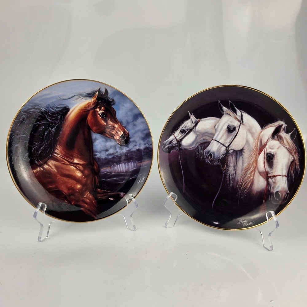 Noble and Free Susie Morton Chosen Champion Magnificent‎ Trio Horse Plates Pair